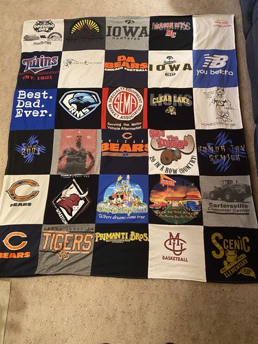 T-shirt quilt featuring chicago bears, pittsburgh tigers by Rod from CO