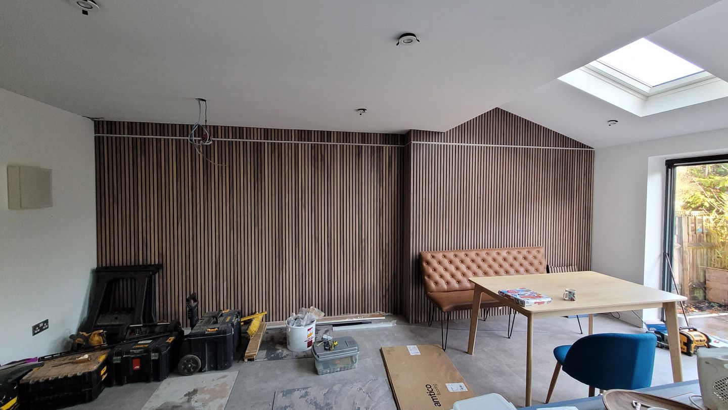 Customer photo review of SlatWall Acoustic Walnut
