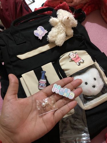 Customer photo review of Beary Kawaii Backpack with Teddy Pendant