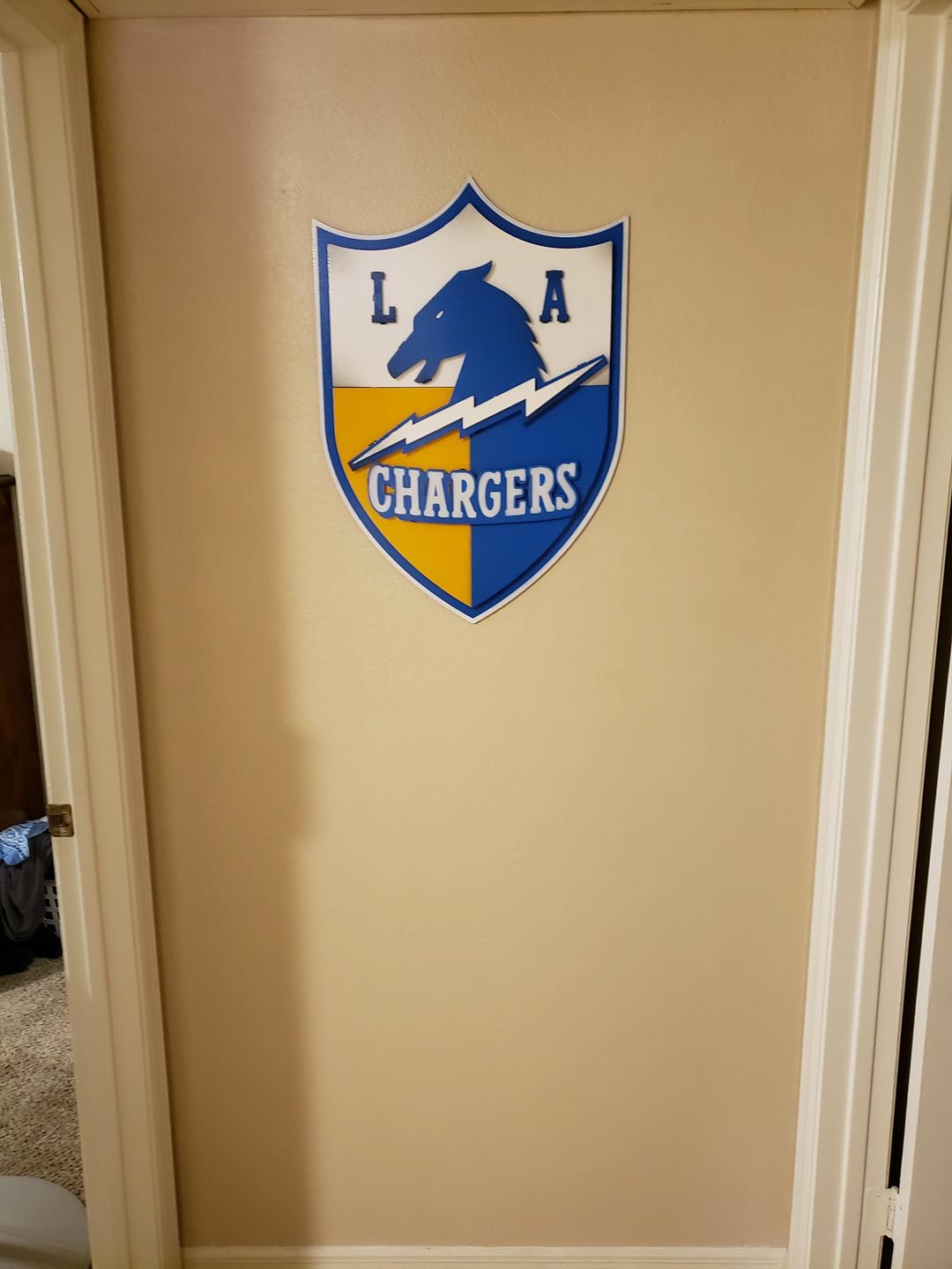 Customer photo review of Los Angeles Chargers SHIELD 3D Vintage Metal Wall Art