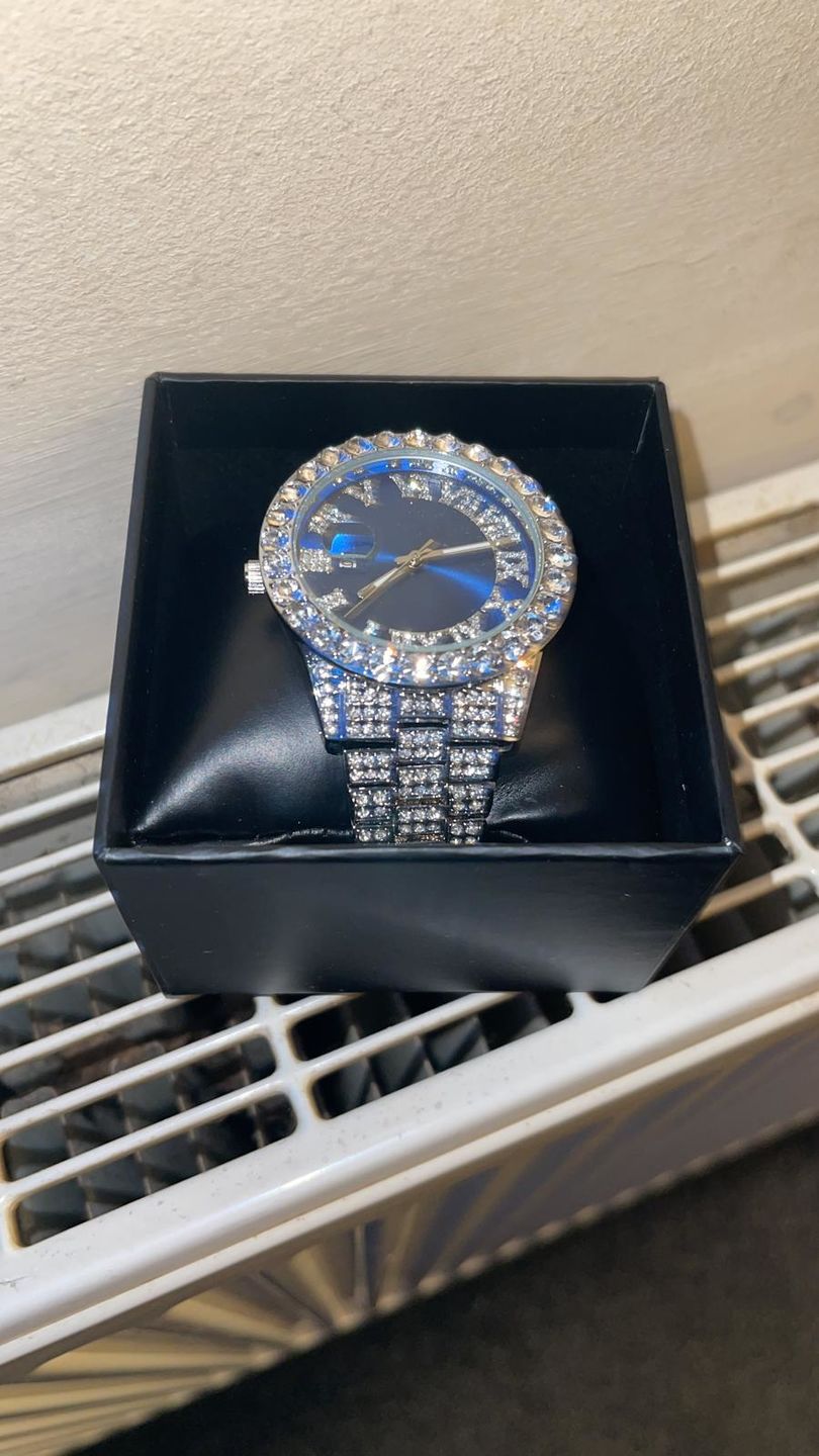 Customer photo review of Sapphire Numeral Dial Diamond Simulant Watch - Silver