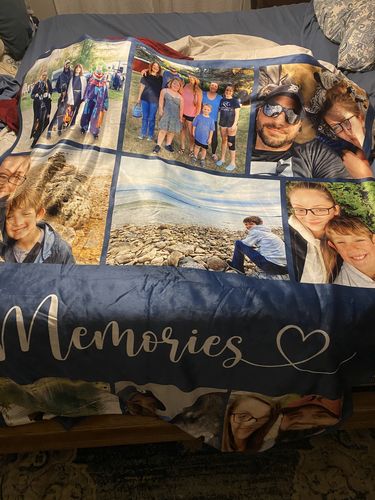 Customer photo review of Custom Photo Collage Blanket for Adults and Kids, Personalized Picture Throw Blankets