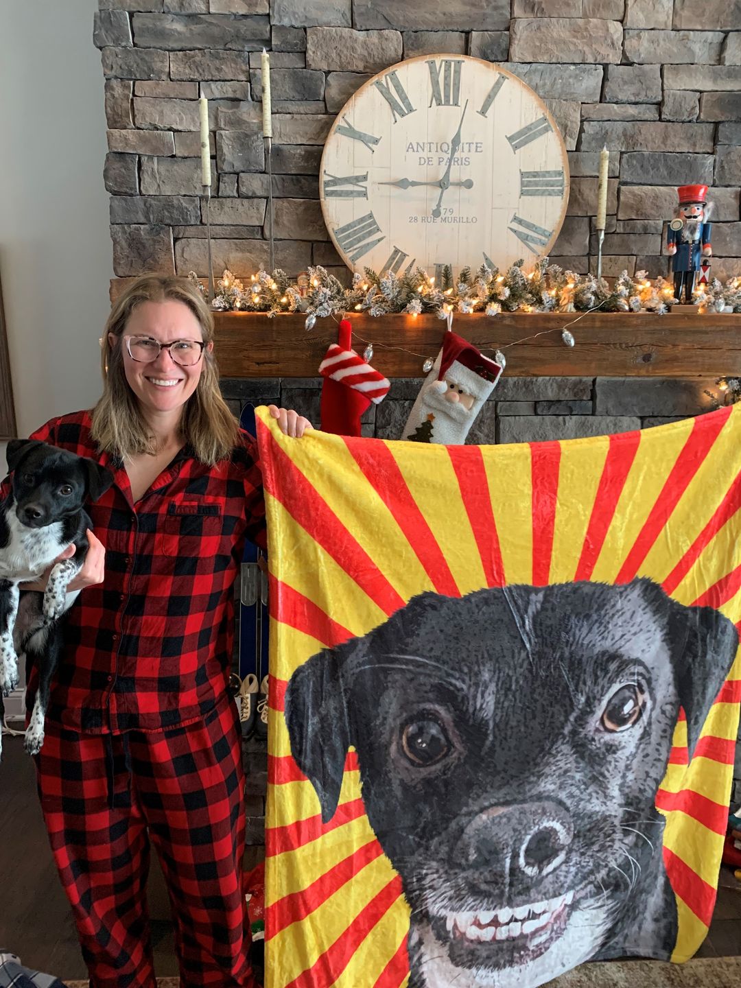 Customer photo review of Custom Pet Art Fleece Blanket