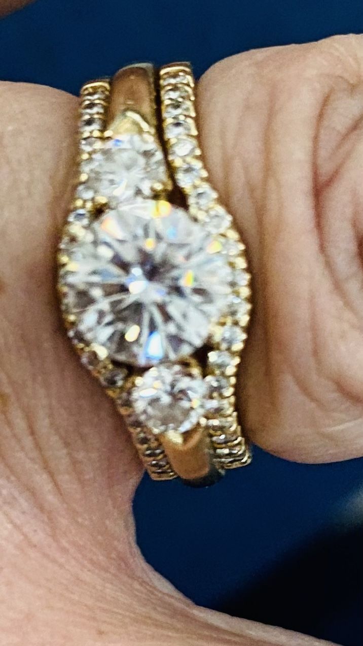 Customer photo review of Princess Cut Moissanite Channel Set Engagement Ring