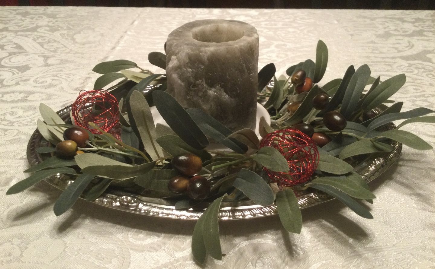 Customer photo review of Rare Gray Himalayan Salt Candle Holders (Pack of 2)