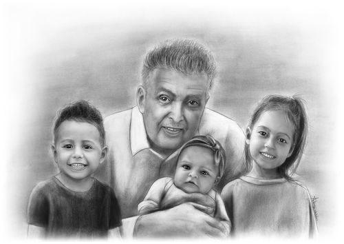 Customer photo review of Auftragsmalerei - Portrait zeichnen lassen - Portraitzeichnungen vom Foto bestellen