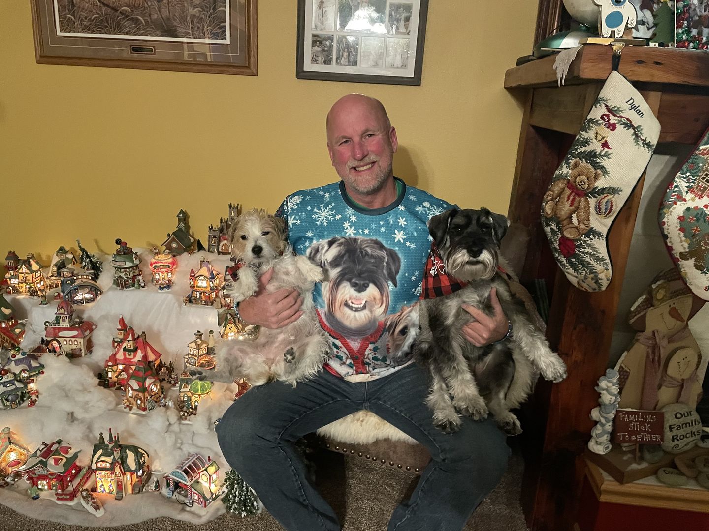 Customer photo review of Ugly Sweater Custom Mutiple Pets