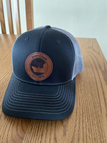 Customer photo review of Custom Leather Patch Trucker Hat - Richardson 112