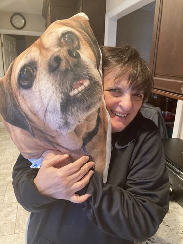 Customer photo review of Create A Custom Dog Pillow