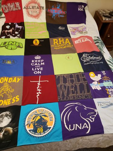 T-shirt quilt featuring university of north alabama by Gwyn from TX