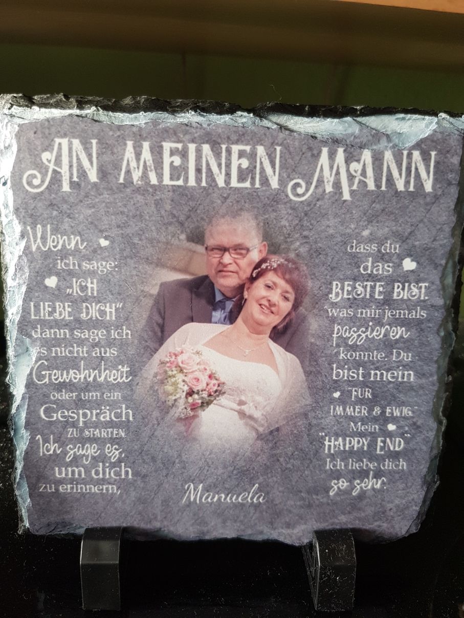 Customer photo review of An meinen Schatz - Paar-Schieferplatte