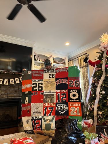 T-shirt quilt featuring wingate bulldogs by Karen from MD