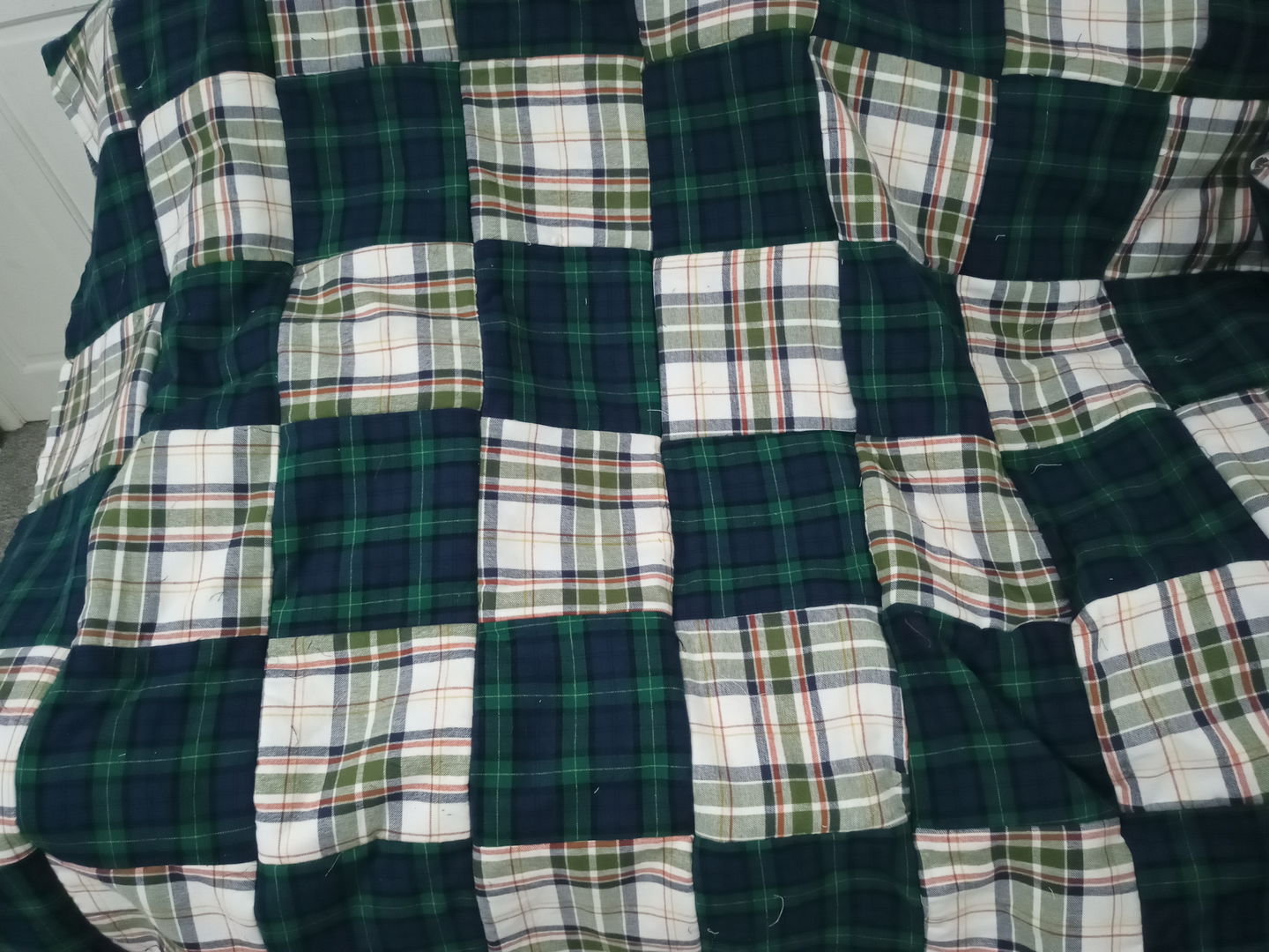 Customer photo review of Navy and Green Tartan Brushed Cotton Fabric