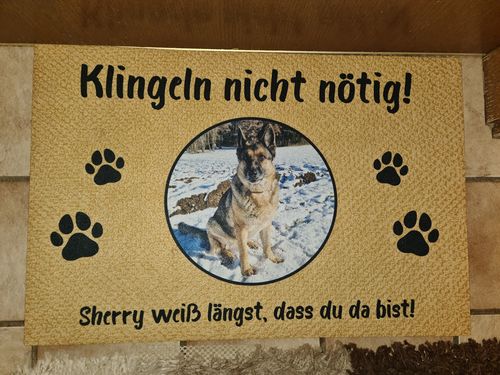 Customer photo review of Fußmatte Hund "Klingeln nicht nötig" 66 x 44 cm