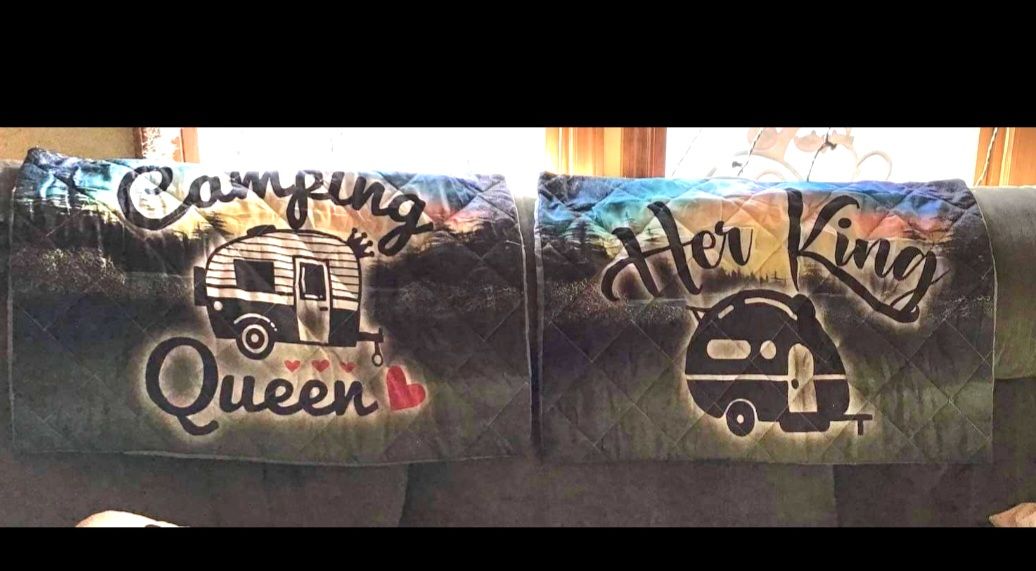 Customer photo review of Happy Campers Camping Personalized Patio Rug Patio Mat