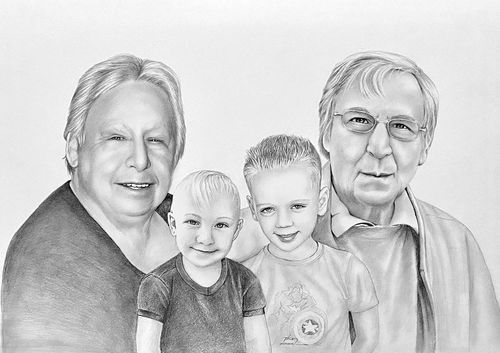 Customer photo review of Auftragsmalerei - Portrait zeichnen lassen - Portraitzeichnungen vom Foto bestellen