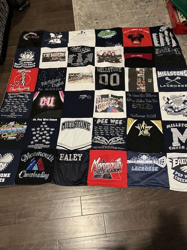 T-shirt quilt from monmouth university, millstone university by Karen from NJ