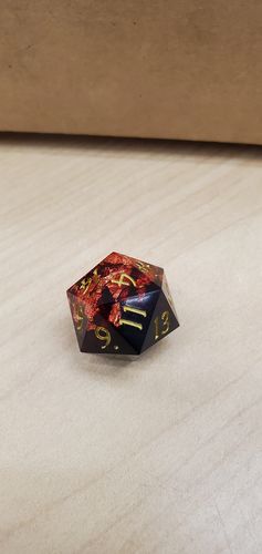 Customer photo review of Sharp Edge Black Red Resin DnD Dice Set All Number Dice
