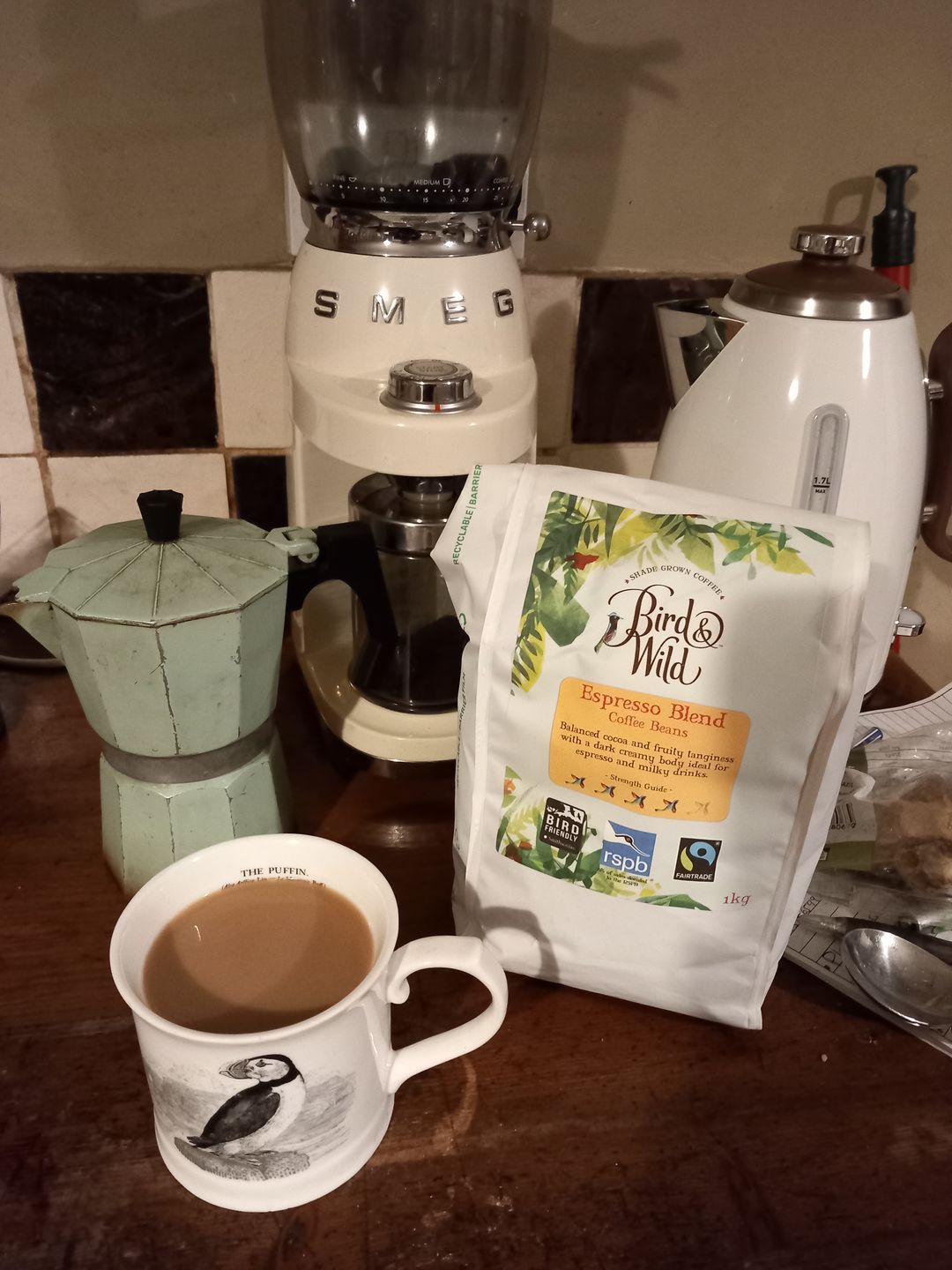 Customer photo review of Bird & Wild Organic RSPB Coffee, Signature Espresso Blend, 1kg, Whole Bean