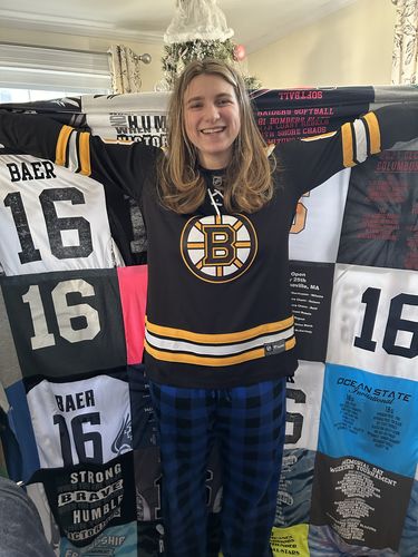 T-shirt quilt featuring boston bruins by Sarah from RI