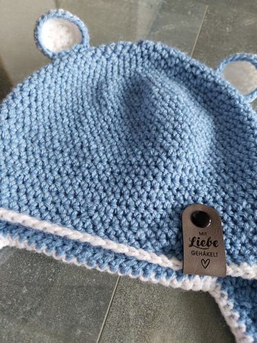 Customer photo review of Label "Mit Liebe gehäkelt" mit Herzsymbol- verschiedene Farben - CS0002