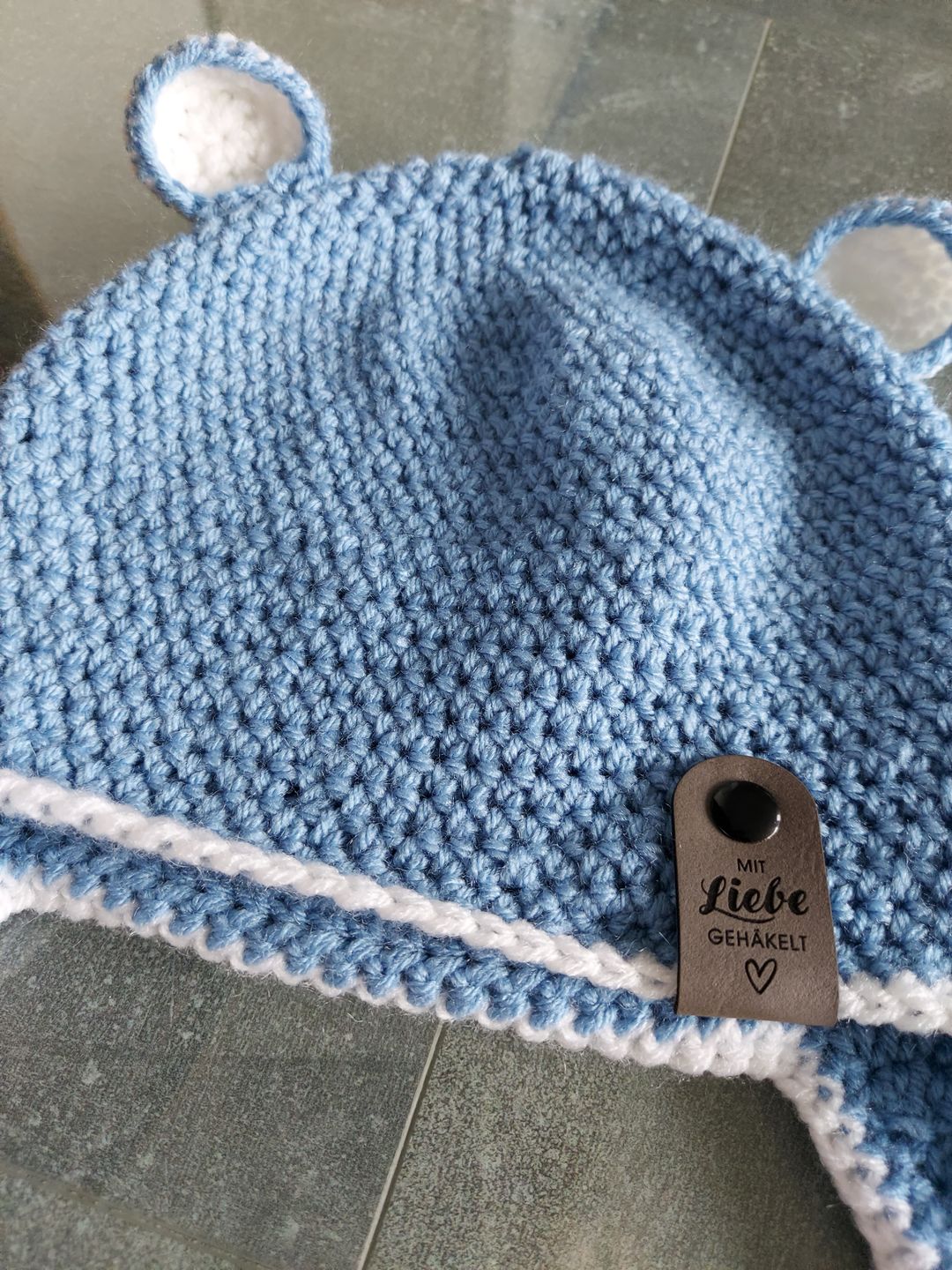 Customer photo review of Label "Mit Liebe gehäkelt" mit Herzsymbol- verschiedene Farben - CS0002