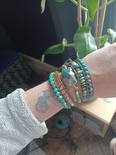 Customer photo review of Nature and the Earth - Natural Jasper Wrap Bracelet