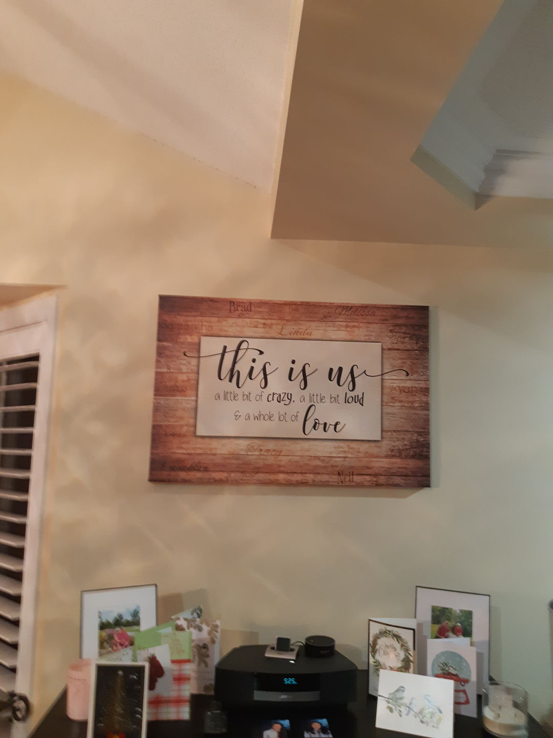 Customer photo review of Personalized "This Is Us" With Names on Background Premium Canvas