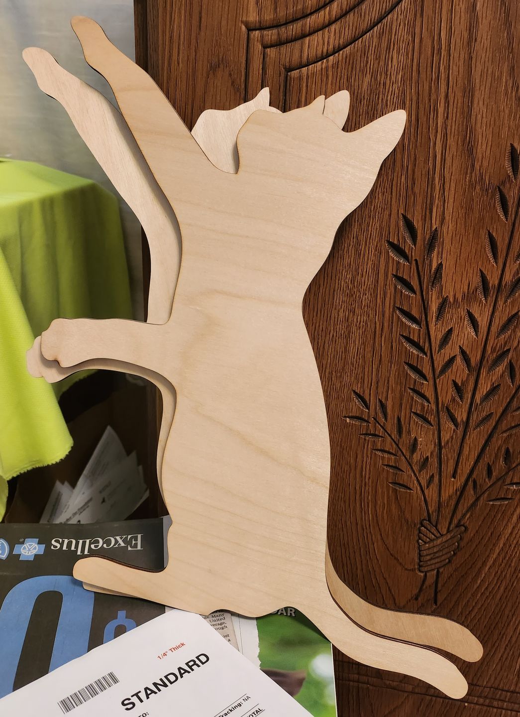 Customer photo review of Unfinished Wood Playing Cat Shape - Craft - up to 36"