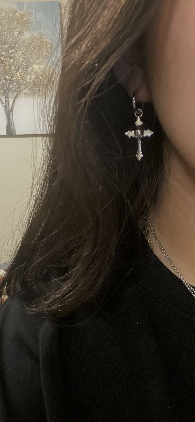 Customer photo review of DOWN YOUR THROAT EARRING