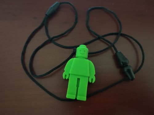 Customer photo review of Block Man Sensory Chew Necklace with Case