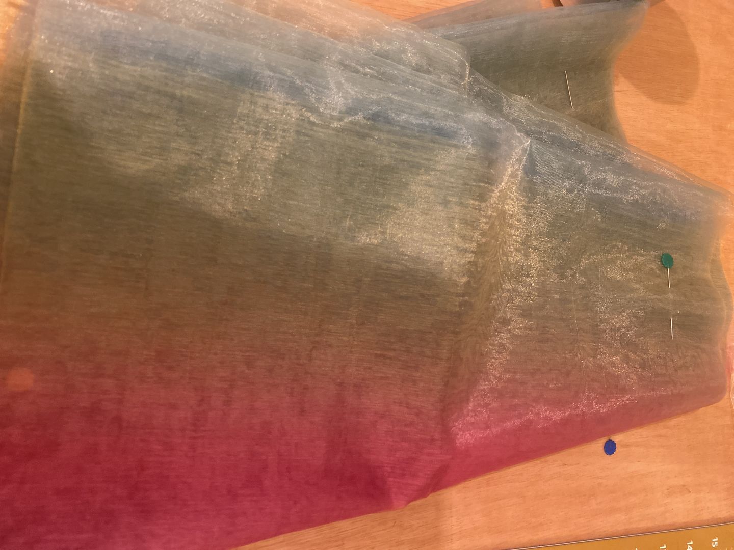Customer photo review of Rainbow Organza Fabric