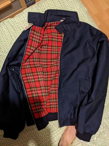 Customer photo review of Mens Classic Harrington Jacket - Navy