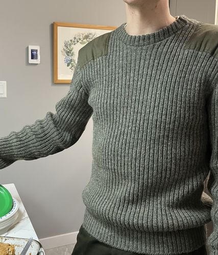 Customer photo review of Vintage LL Bean Commando Wool Knit Sweater Size Large Fits Slim