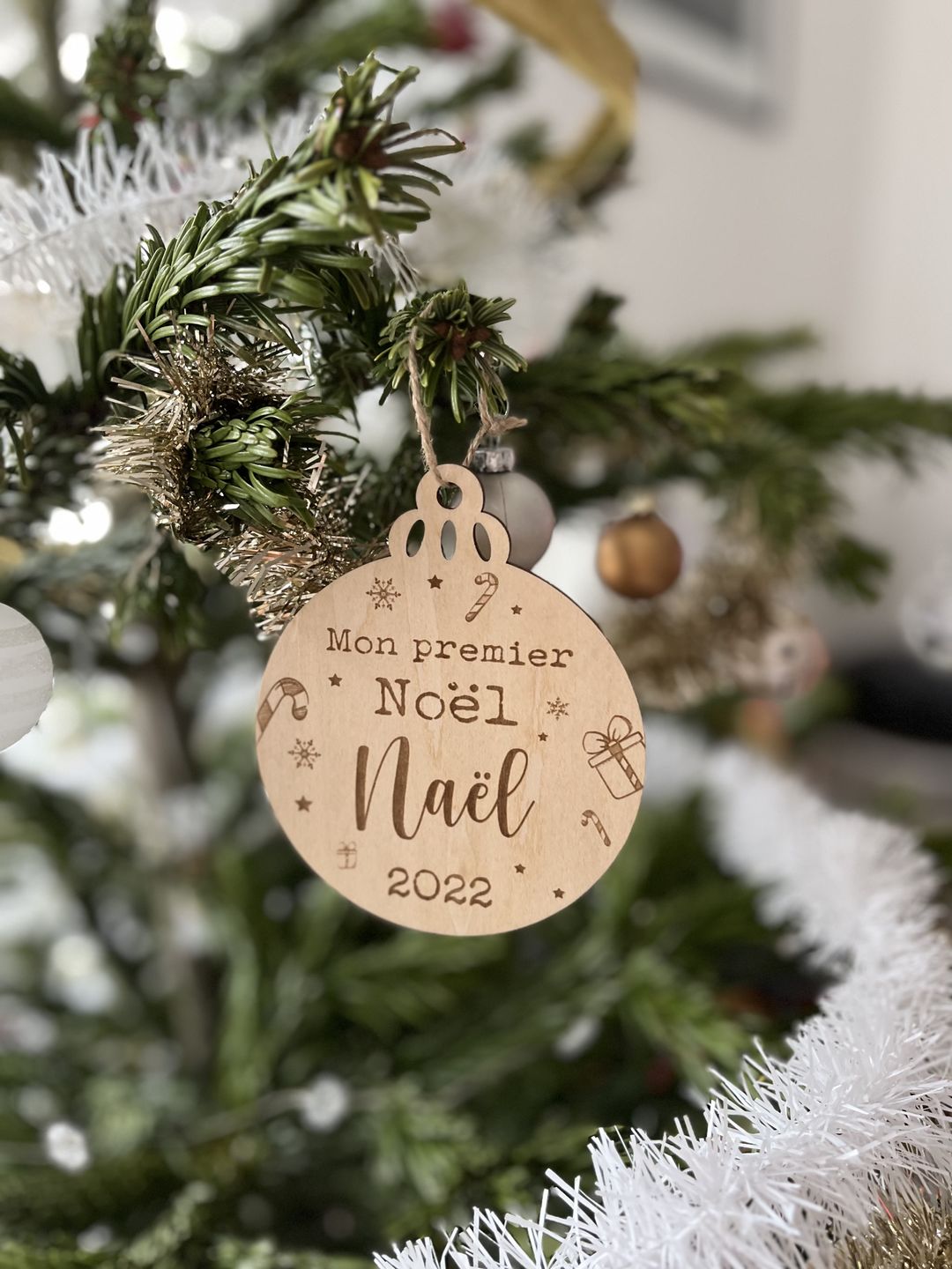 Customer photo review of Boule de Noël Personnalisée - Mon Premier Noël