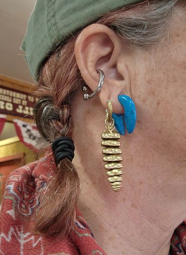 Customer photo review of Rattlesnake Tail Earrings