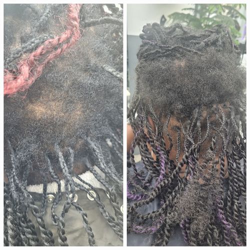 Customer photo review of Trio Set: African Black Soap Hair Growth Shampoo, Hair Growth Oil, and Hair Growth Conditioner