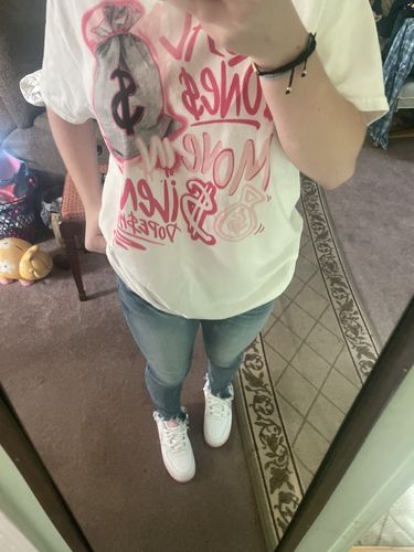 Customer photo review of Triple Pink Dunk Low DopeSkill T-Shirt Real Ones Move In Silence Graphic