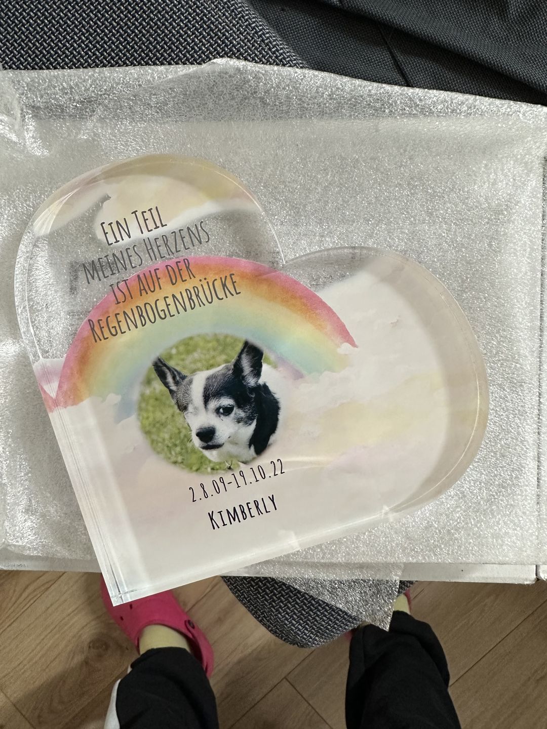 Customer photo review of Dein Foto mit Regenbogen - Individuelles Glasherz
