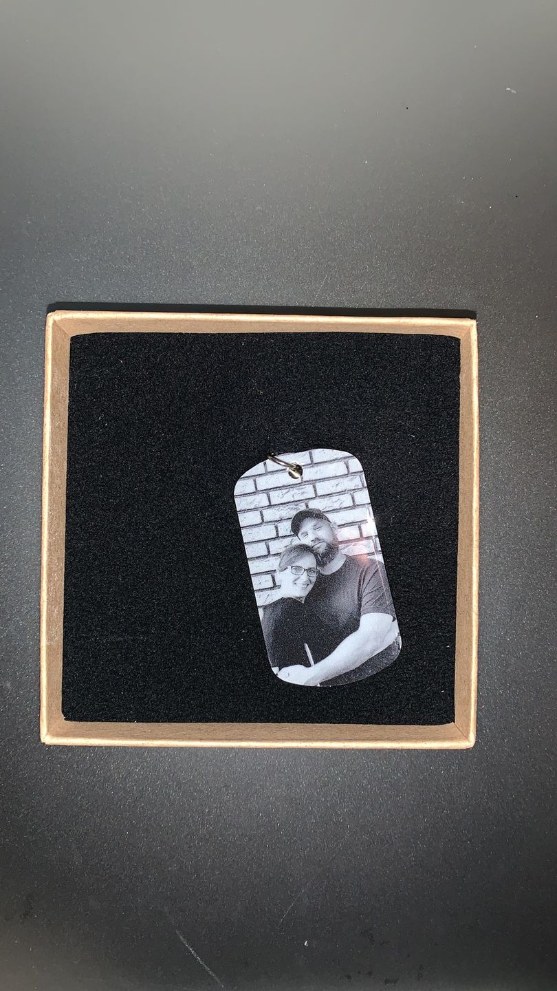 Customer photo review of Personalisierter Military Schlüsselanhänger - Unser Tag