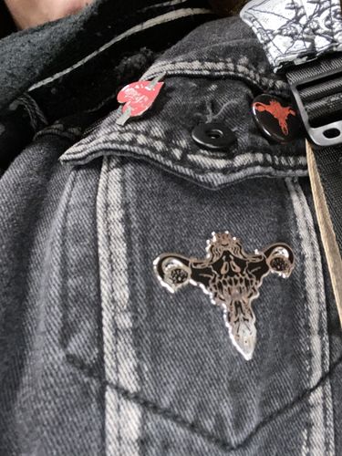 Customer photo review of Death Metal Uterus, Enamel Pin