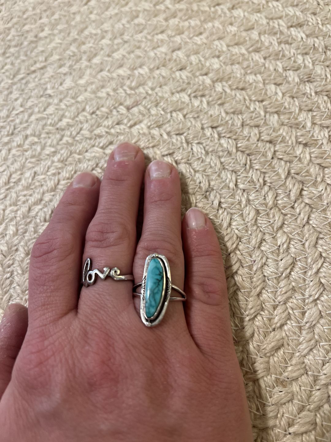 Customer photo review of Southwestern Style Authentic Turquoise Ring Sterling Silver