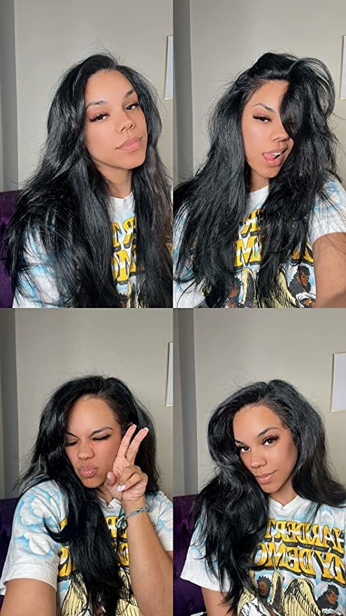 Customer photo review of Moresoo Hair Extensions Black Hair Sew In Hair Weave Hair Bundles（#1）
