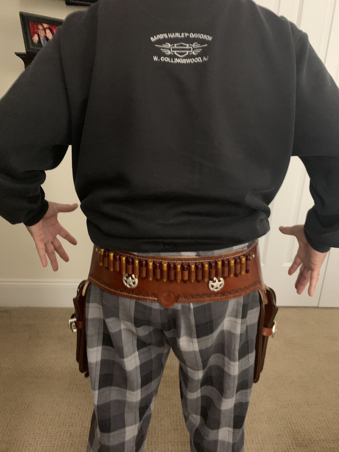 Customer photo review of Leather Cartridge Loops Stitching Guide - Free Printable Template