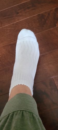 Customer photo review of Wide non-binding Bamboo diabetic socks, seamless toe, air vent with cushion sole, 6 pairs