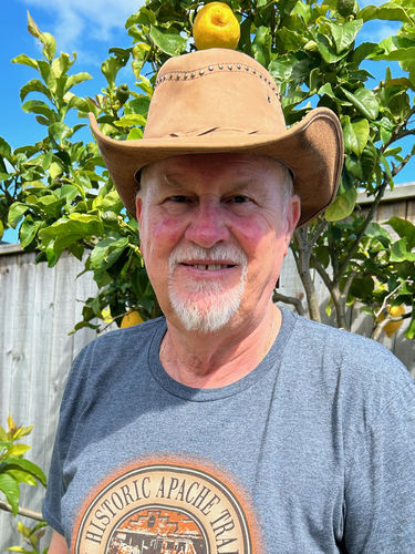 Customer photo review of Burnt Dust Leather Hat