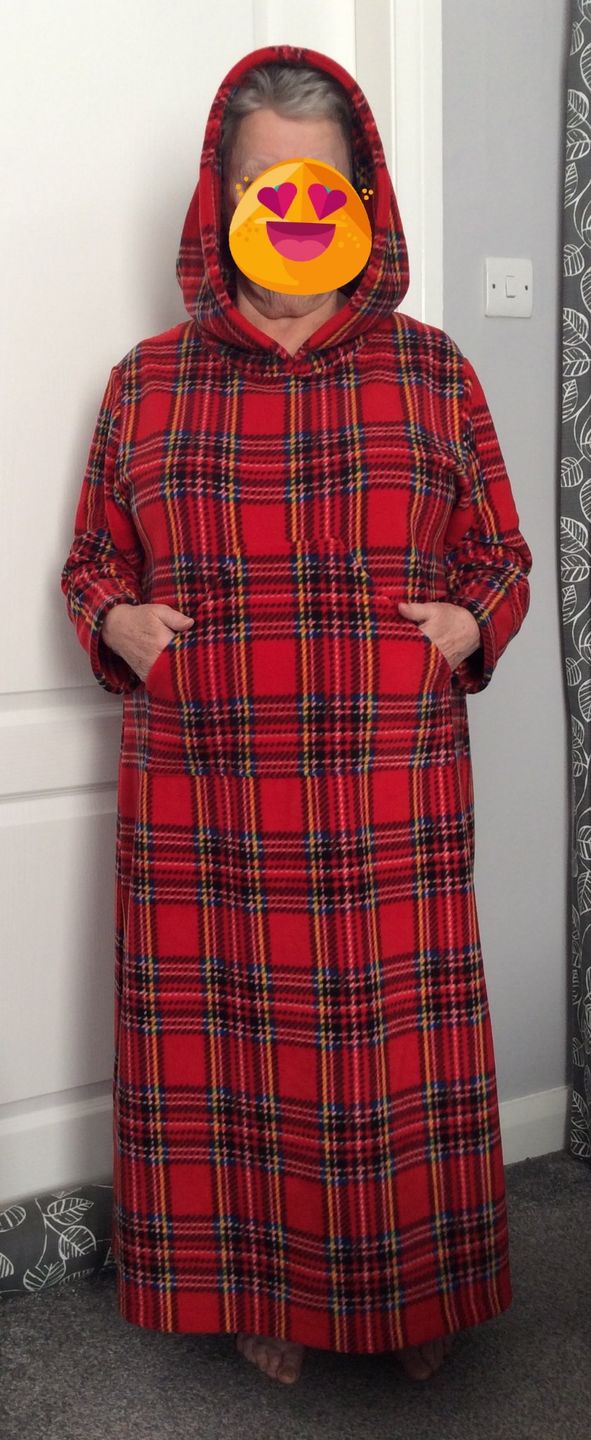 Customer photo review of Red Checkered Anti Pill Polar Fleece Fabric