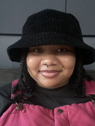 Customer photo review of Big Black Bucket Hat, Corduroy