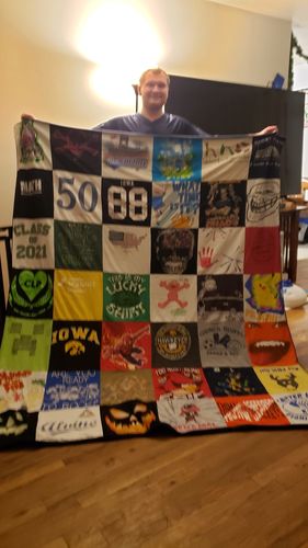 T-shirt quilt featuring iowa hawkeyes by Sheryl from IA