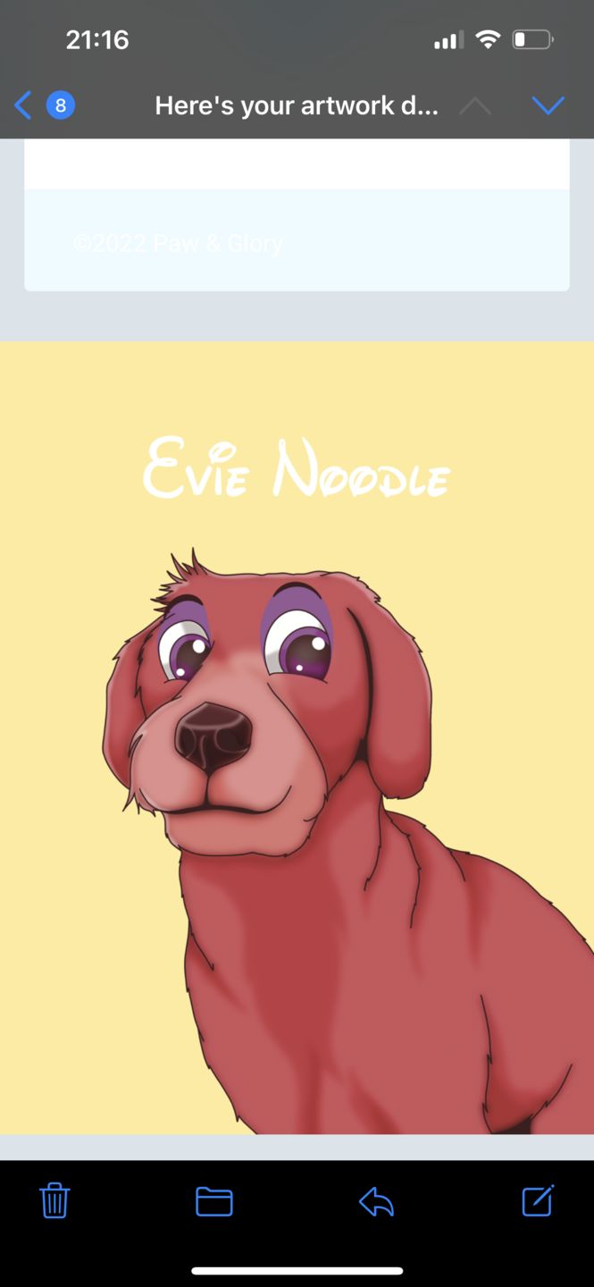 Customer photo review of Custom Cartoon: Framed Pet Portrait
